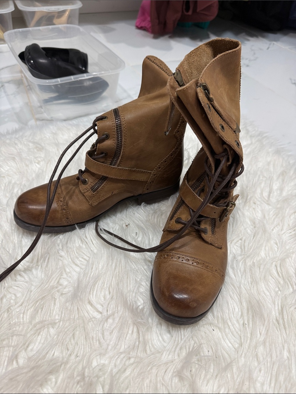 ALDO Men's Tan Leather Chukka Lace-Up Boots